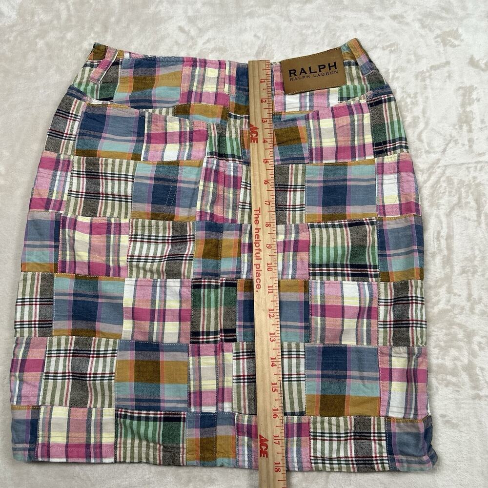 Ralph Lauren Multicolor Plaid Patchwork Mini Skirt - Picture 7 of 7